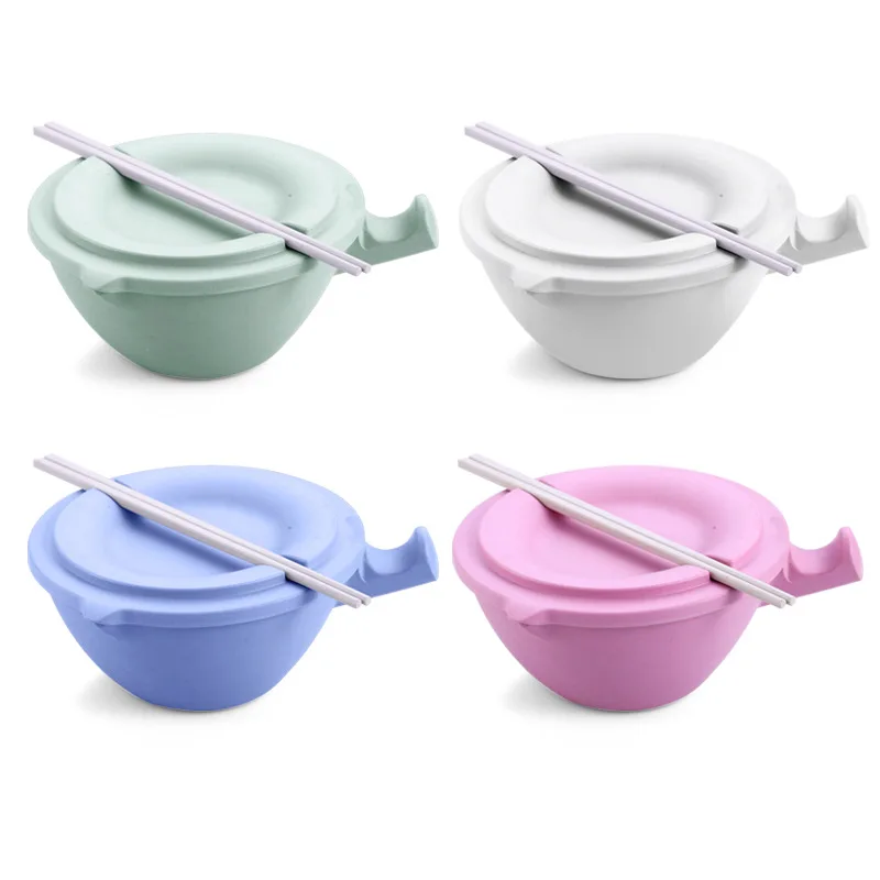 

Bamboo Fiber Korean Bubble Rainbow Noodle Bowl with Cover Bowl Home Large Soup Bowl Noodles Cup Gifts Tableware