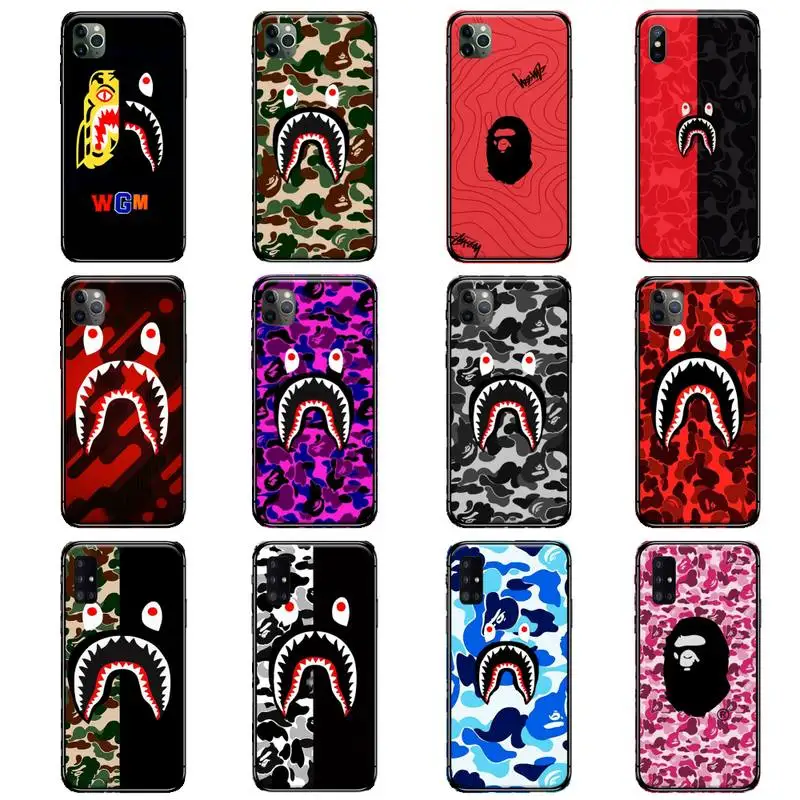 Модный брендовый чехол bape для телефона iPhone Samsung Note S A 6 7 8 9 10 20 51 11 12 Pro XS MAX Plus X XR