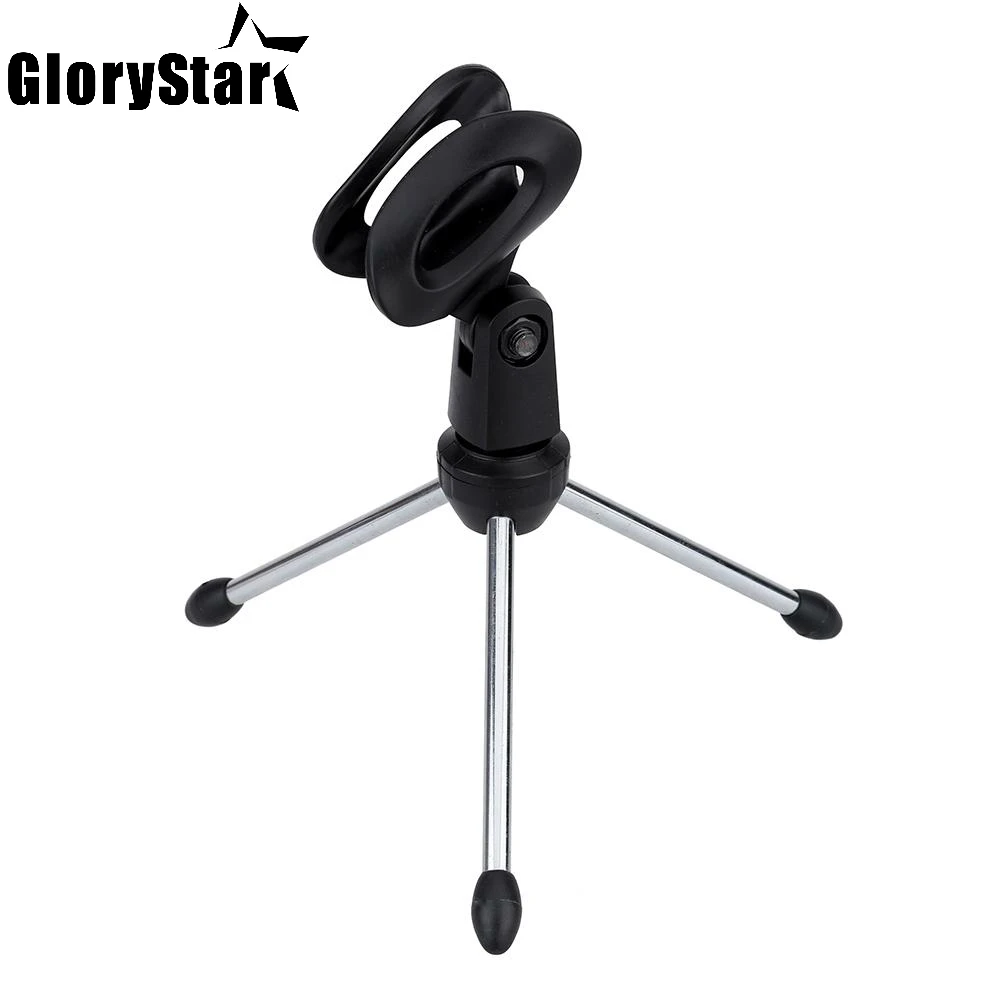 Black Color Detachable Foldable Portable Angle Adjustable Tripod Table Desktop Mic Microphone Stand Holder Bracket | Электроника