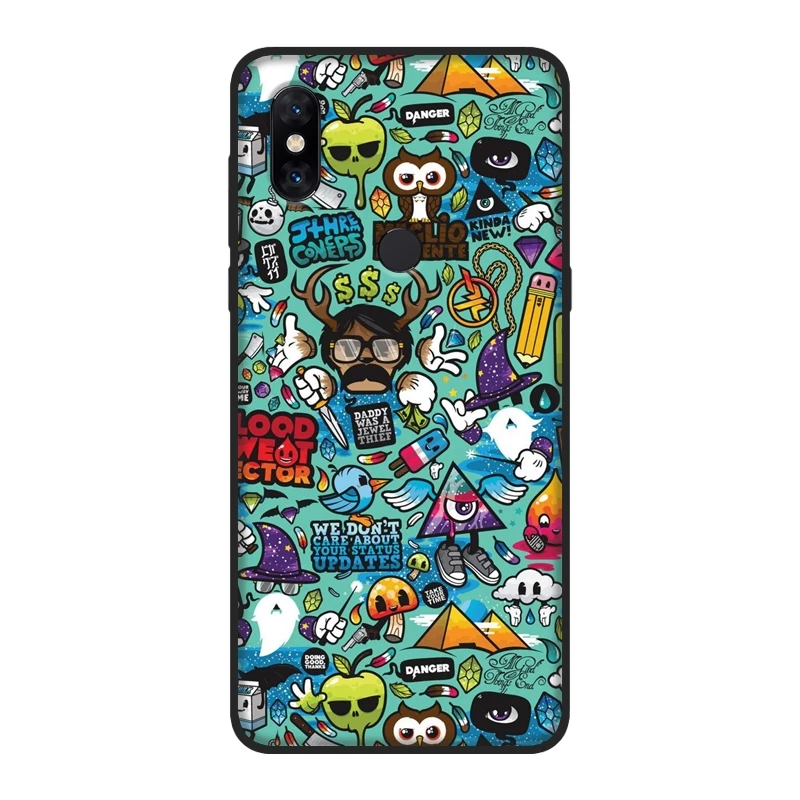 Чехол для телефона Xiaomi Mi Note 1 2 3 Мягкая силиконовая наклейка с граффити из аниме