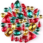 Рождественский стиль формы Смешанные Серебряные крабы настройки 50 фотоэлементов стеклянные кристаллы пришивные стразы свадебное платье обувь сумка diy отделка