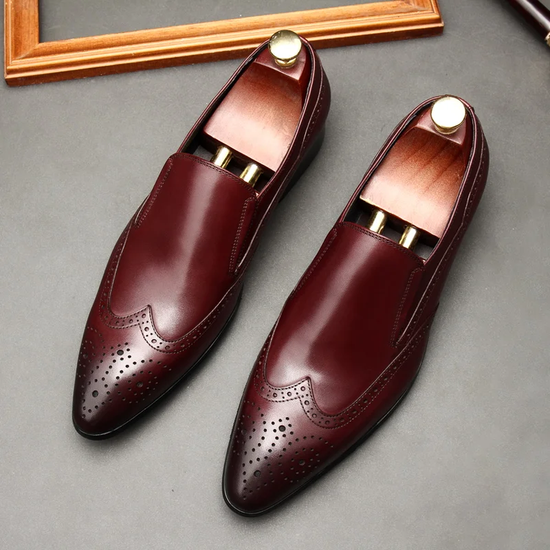 Мокасины мужские из натуральной кожи лоферы для свадьбы вечеринки без застежки