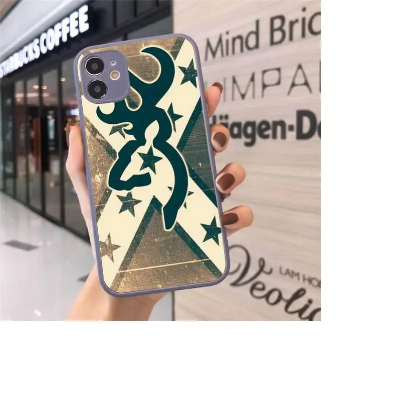 

Camo Browning Phone Case Matte Transparent for iPhone 7 8 11 12 s mini pro X XS XR MAX Plus cover funda