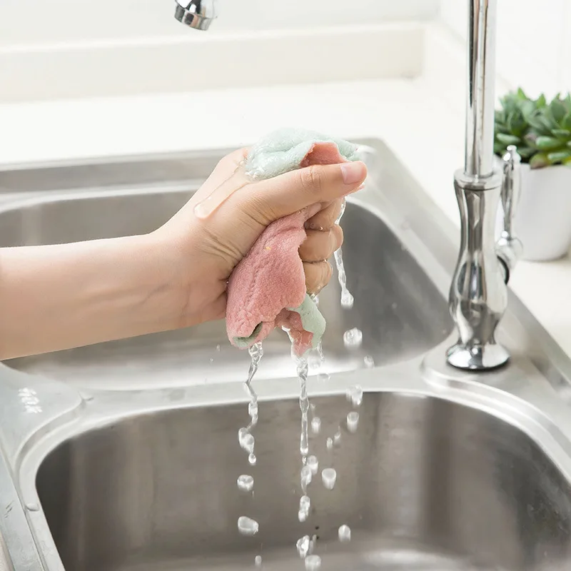 Водопоглощающая ткань для посуды утолщенное кухонное безмасляное полотенце