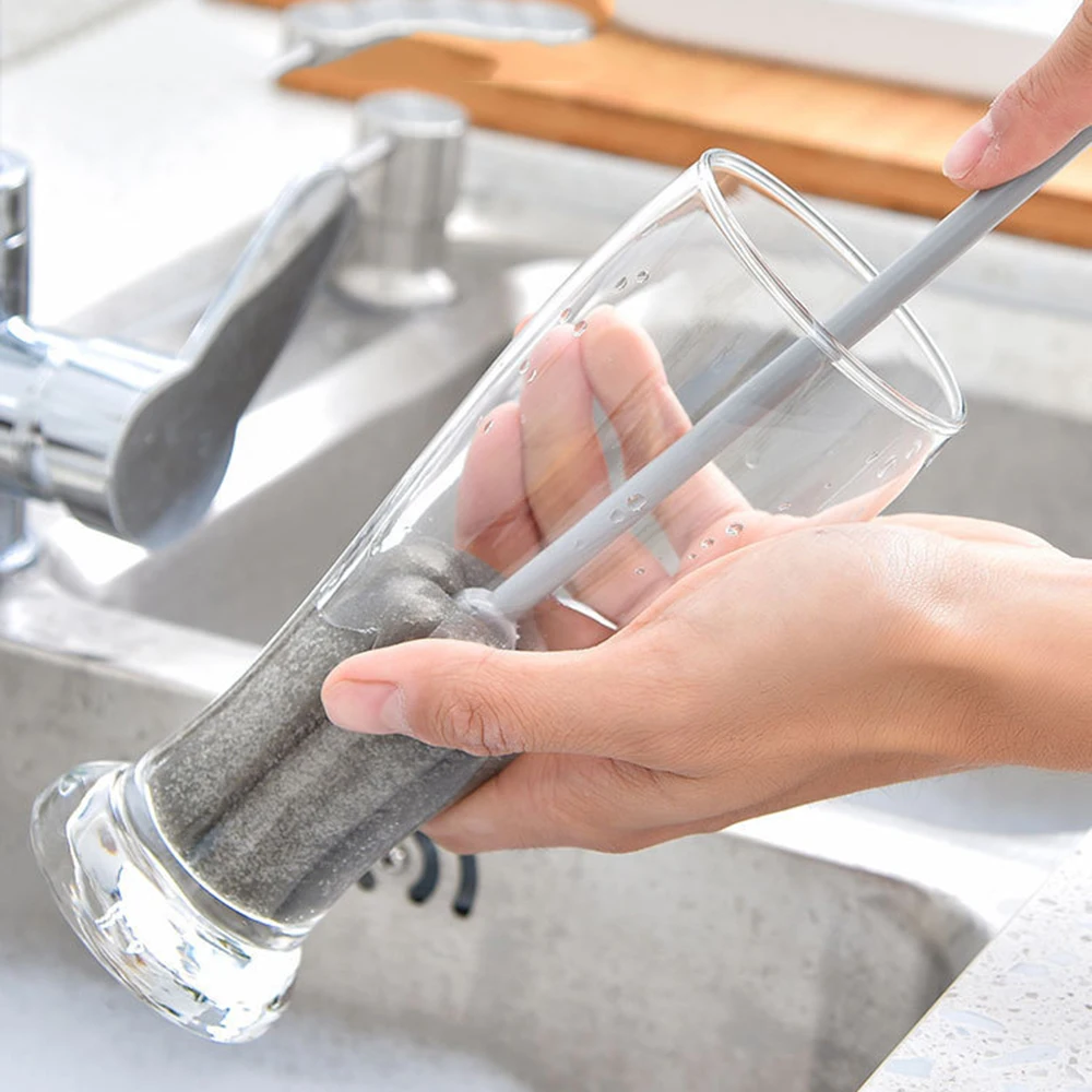 Ложки с длинной ручкой щетка мульти Функция вина для чистки стекла серый