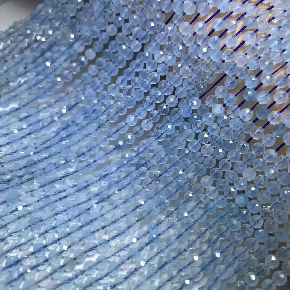 Бусины Из Натурального хрусталя с голубым кристаллом для футбола/полоски