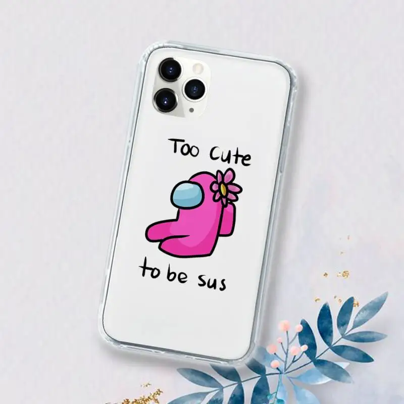 

Among Us games Phone Case Transparent for iPhone 11 12 mini pro XS MAX 6 6S 8 7 Plus X 5S SE 2020 XR