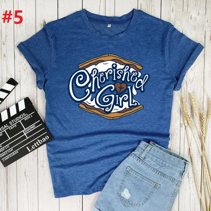 

Cherished Girl T Shirt Women Aesthetic shirt Ullzang Vintage 90s tshirt New Fashion Top Tees Female Tumblr Clothing