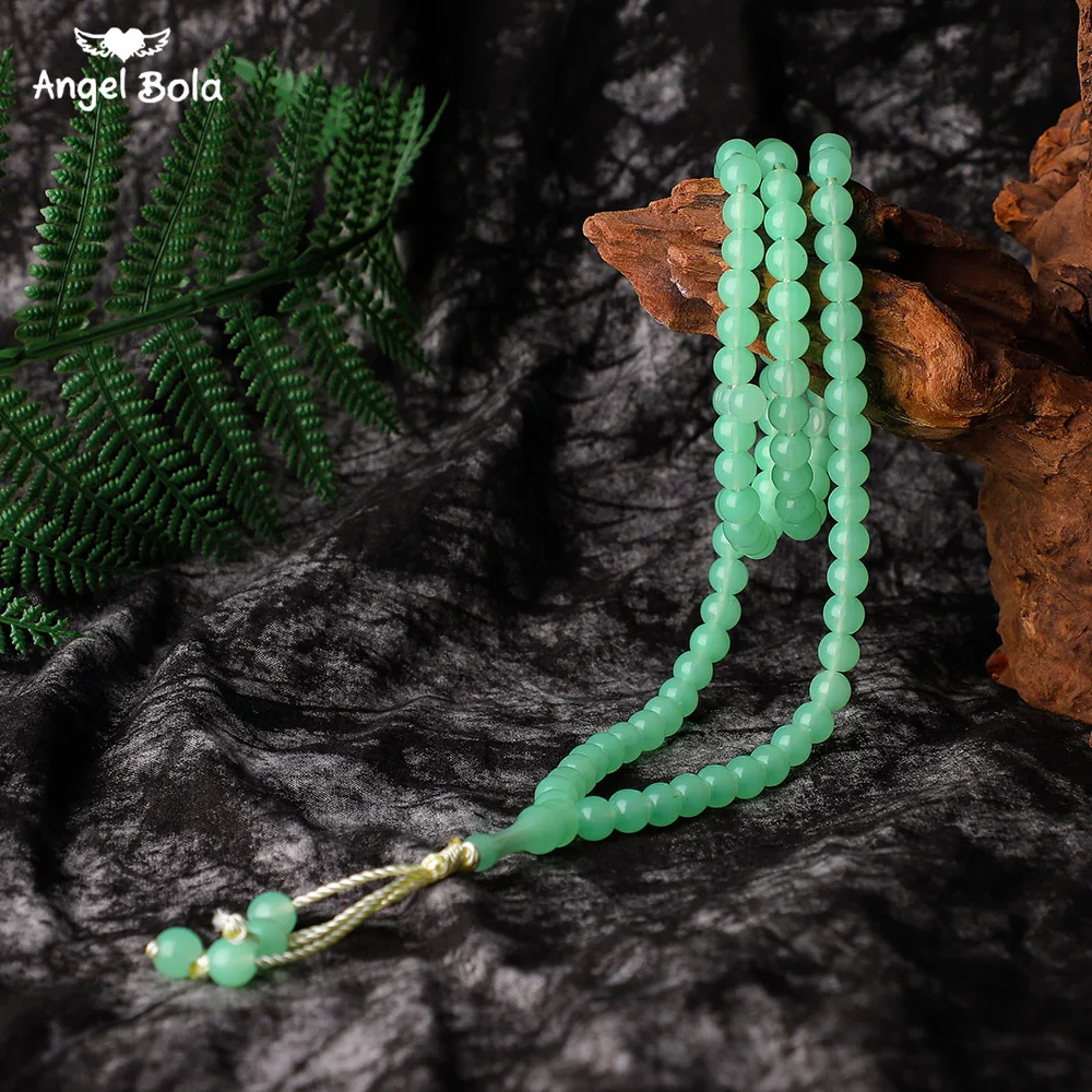 Светящийся 8 мм натуральный Tassel Pendant 99 четки исламский мусульманский тасбих Аллах