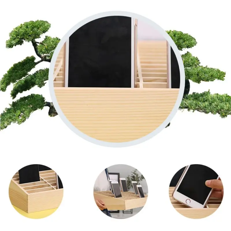 

24 Cells Multifunctional Wooden Storage Box Mobile Phone Repair Tool Organizer