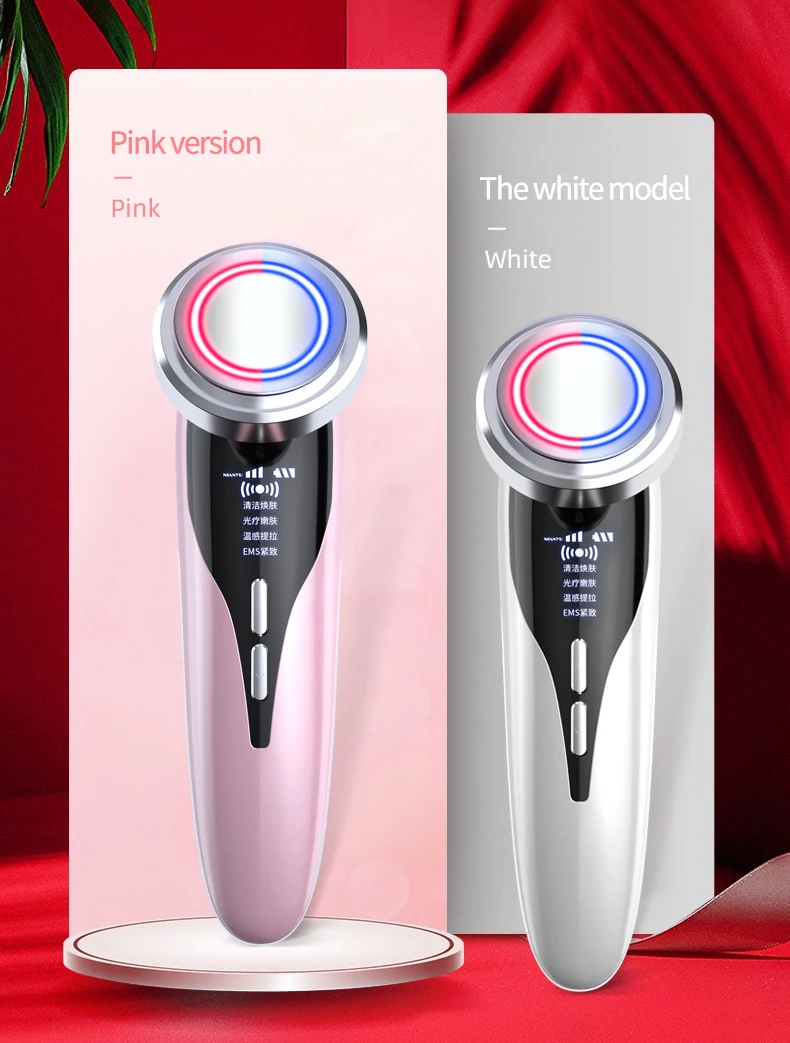 

Hot Cold Mode Handheld Beauty Device Skin Care Tool Skin Tightening Wrinkle Remove Facial Massager