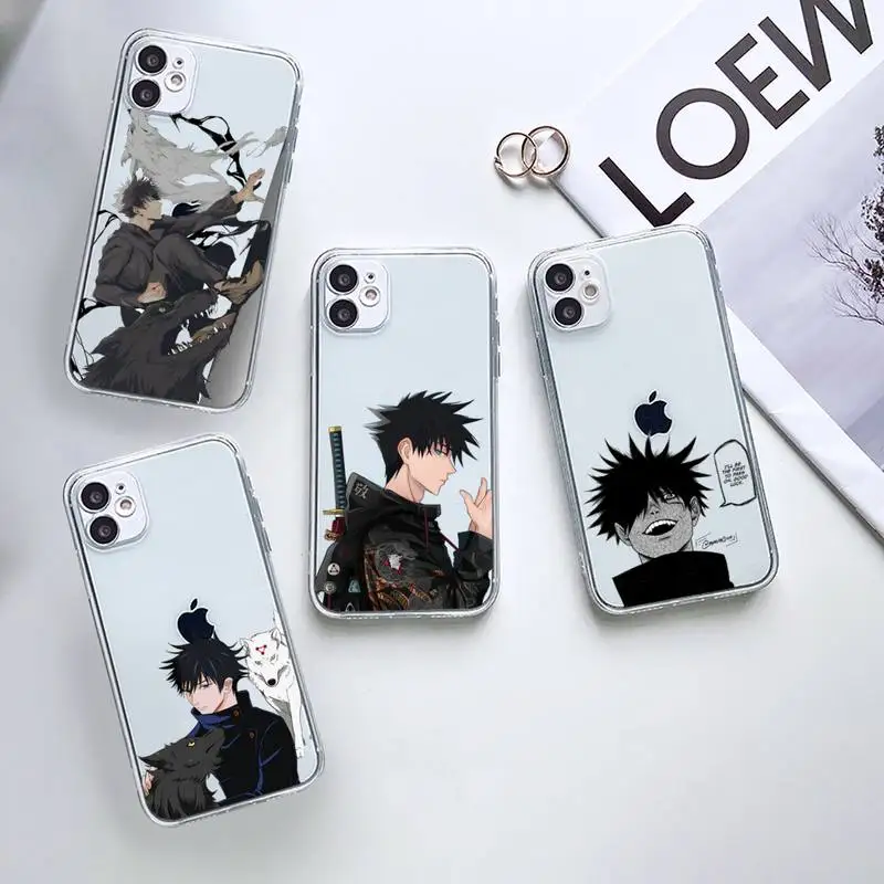 

Anime Jujutsu Kaisen megumi Phone Case Transparent for iPhone 5 6 7 8 11 12 s mini pro X XS XR MAX Plus
