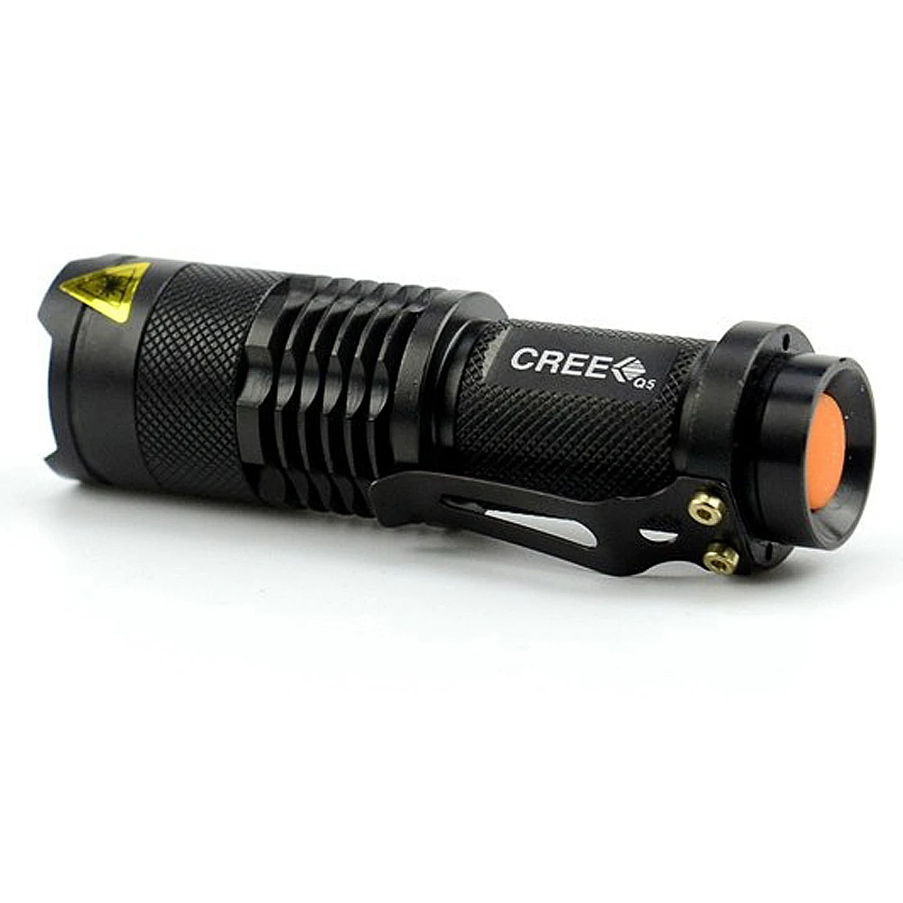 

New Mini Flashlight 2000 Lumens CREE Q5 LED Torch AA/14500 Adjustable Zoom Focus Torch Lamp Penlight Waterproof For Outdoor