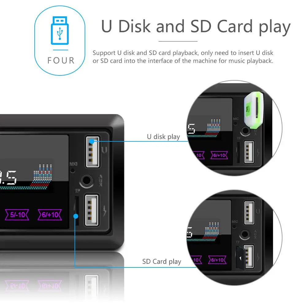Автомагнитола 1 DIN автомобильная аудиосистема стерео Bluetooth автомобильное радио USB