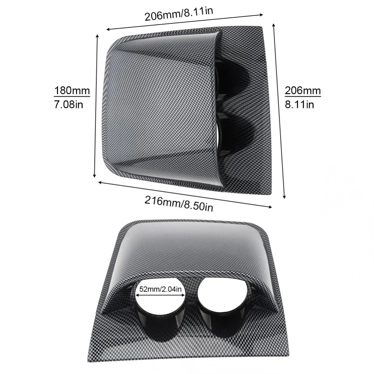 52mm 2 Inches Double Holes Carbon Fiber Auto Car Gauge Cup Holder Pod Black Universaldurable and practical Instrument Mount | Автомобили и
