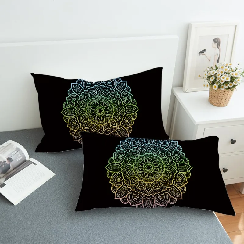 

Boho Boheman Pillowcases Sugar Skull Pillow Shams for Kids Girls Boys Teens 2PCS Pillow Shams Bedding Pillow Cases