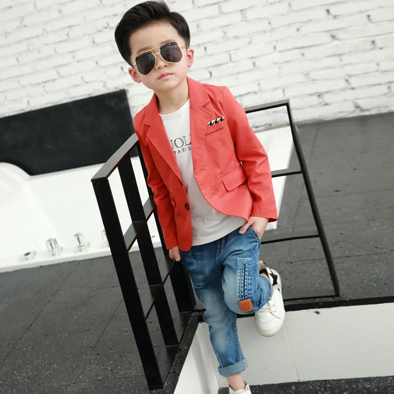 Новый костюм для мальчиков Детское пальто Корейская версия Тонкий Топ Модный