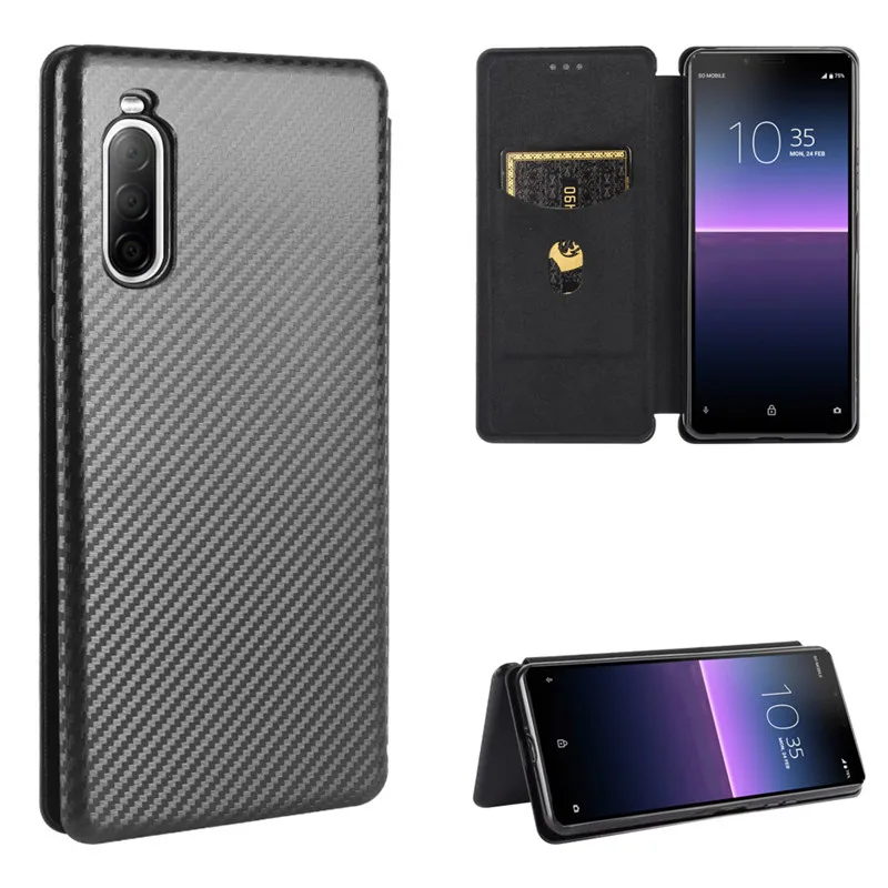 Чехол для Sony Xperia 10 II модный жесткий чехол из углеродного волокна и поликарбоната