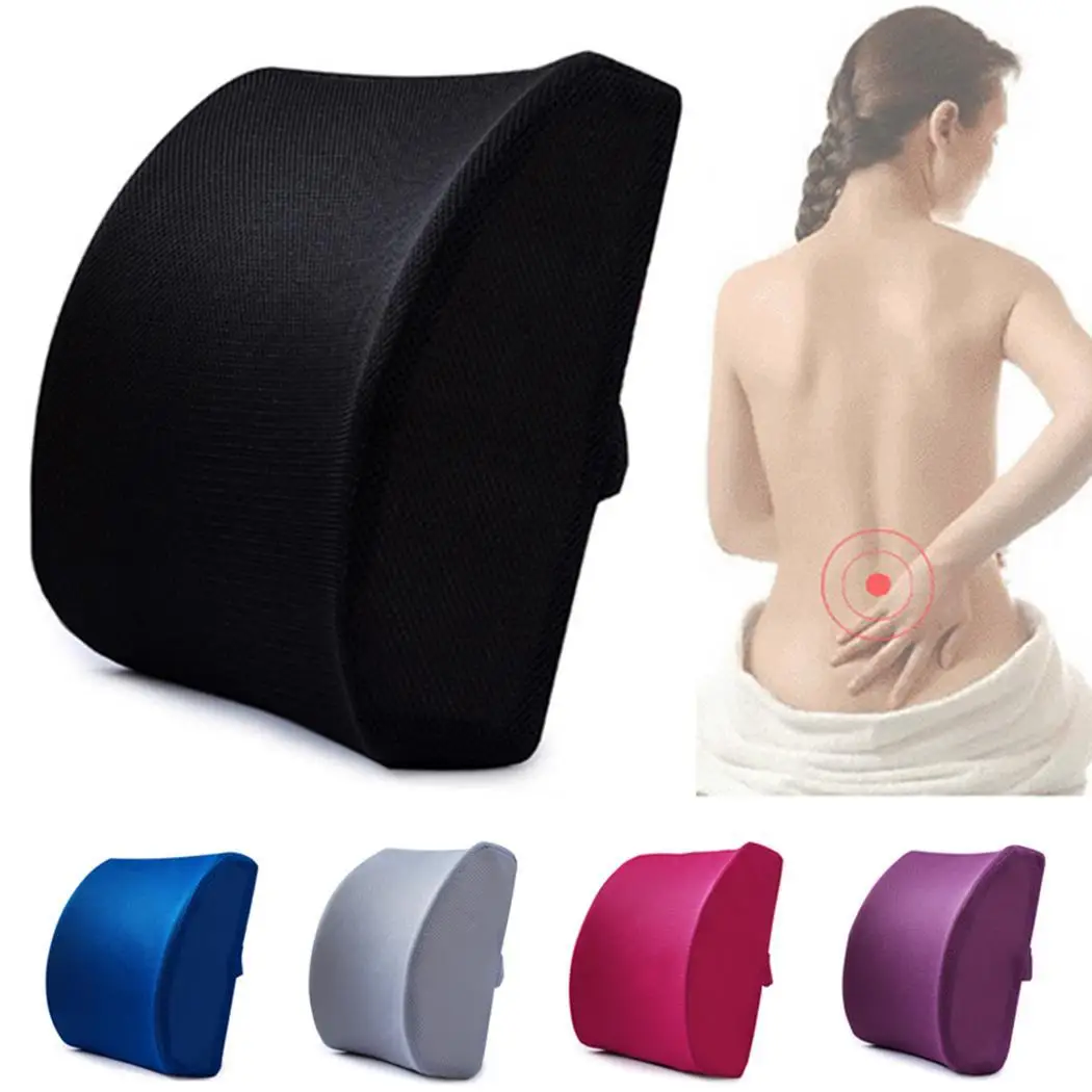 Universal 3D Memory Foam Lumbar Cushion Washable Mesh Cloth Car Pillow Chair Back Support Waist Massager Auto Accessories | Автомобили и