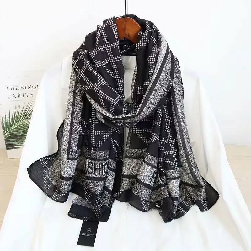 

2021 Luxury Brand Winter Women Scarves Silk Scarf Headcloth Ladies Beach Soft Cotton Pashmina Shawl Muffler Headband Foulards