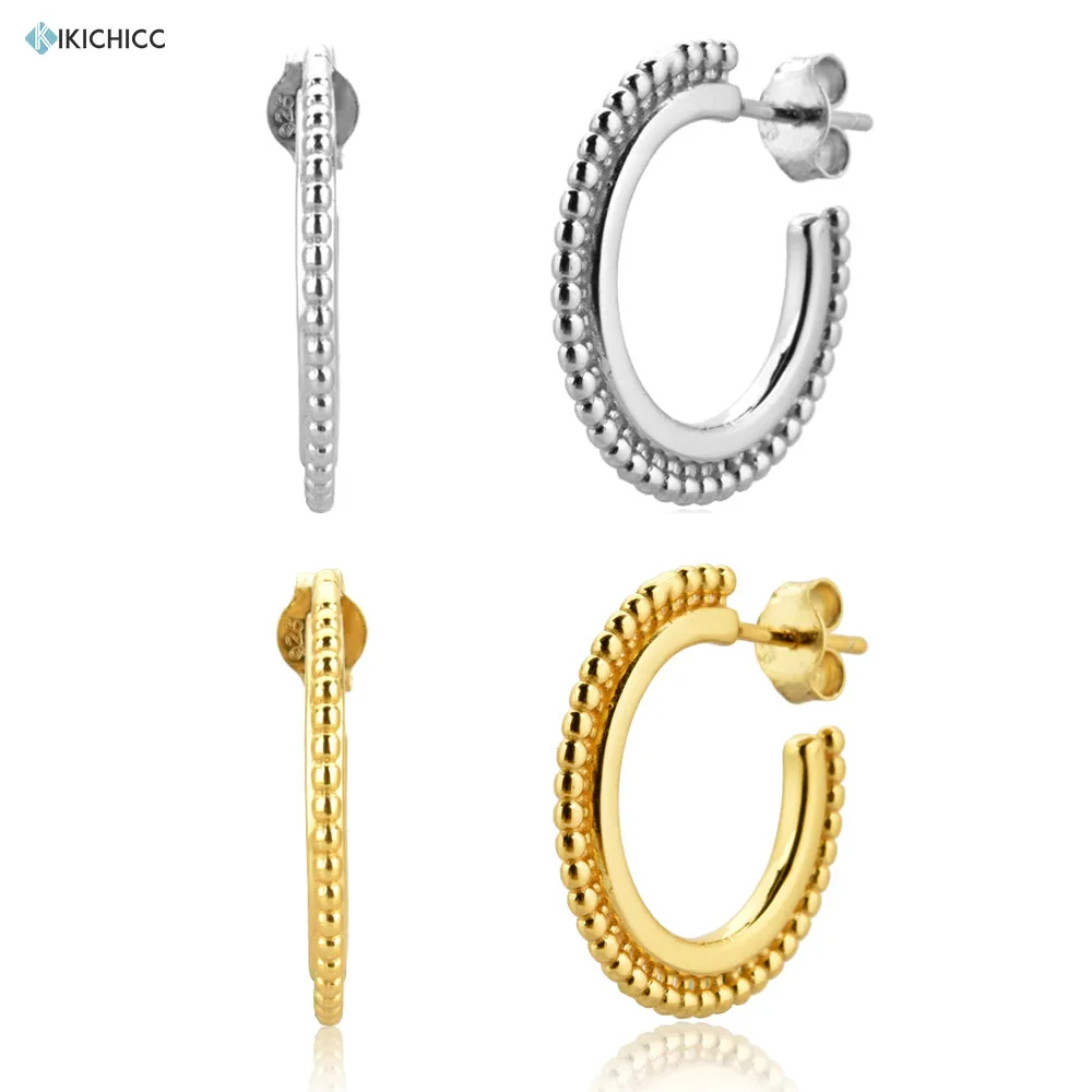 

Kikichicc 925 Sterling Silver 12.5mm Twist Beads Rock Punk Piercing Hoops Luxury 2020 Fine Jewelry Fashion Party Gift Statement