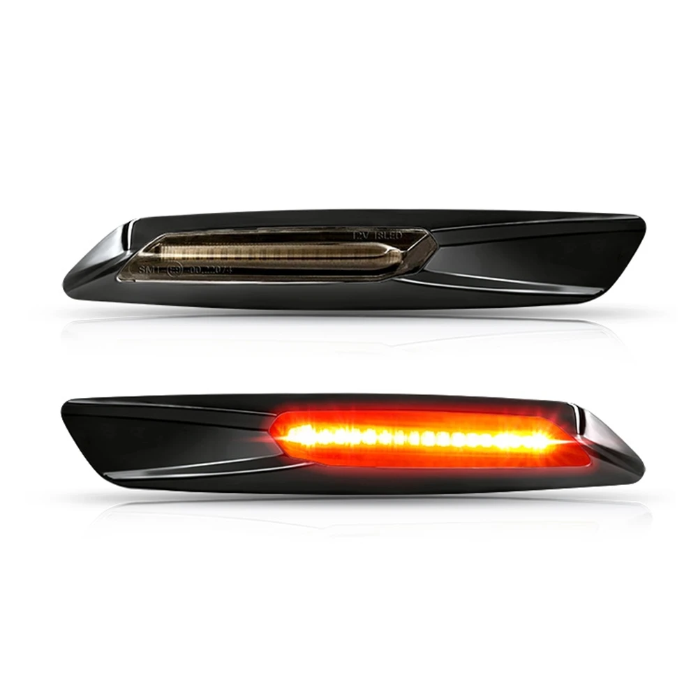 2pc Dynamic Amber 12V LED Side Marker Lights Turn Signal Lamp For BMW 1 3 5 Series F30 E90 E91 E92 E93 E46 E60 E61 BMW F10 Style