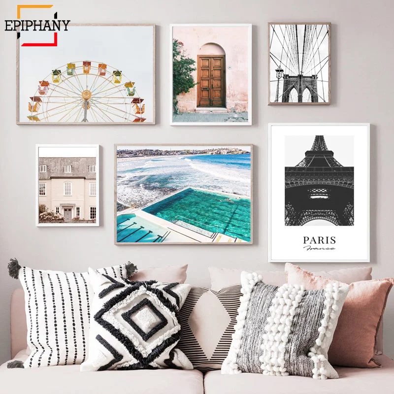 Настенная картина с изображением пляжного колеса обозрения постеры бруклинским