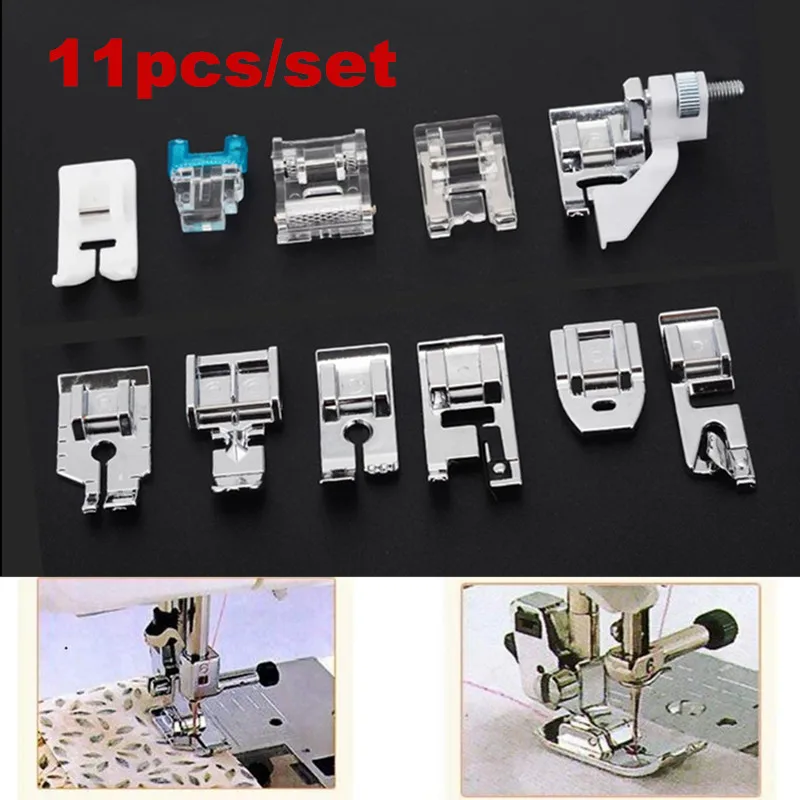 11 шт./компл. аксессуары для швейных машин прижимная лапка сращивания ткани и кожи
