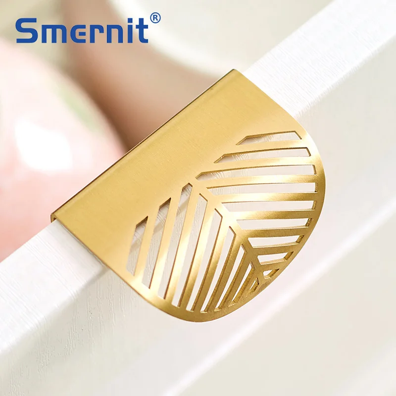 Латунный Невидимый шкаф для шкафа мебельный ящик из чистой меди и золота ручки