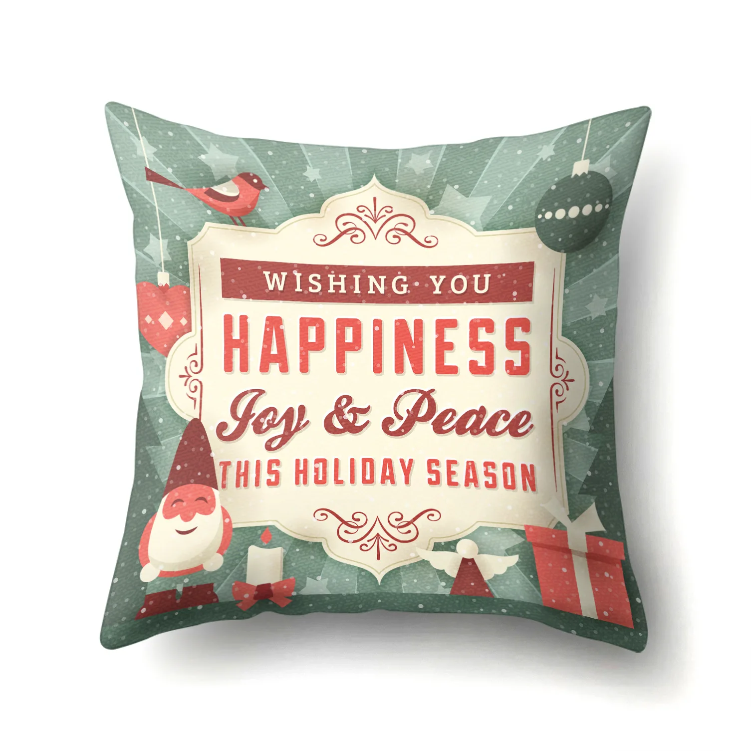 

One Side Print Cushion Cover Polyester Decorative for Sofa Seat Soft Throw Pillow Case Cover 45x45cm Merry Christmas