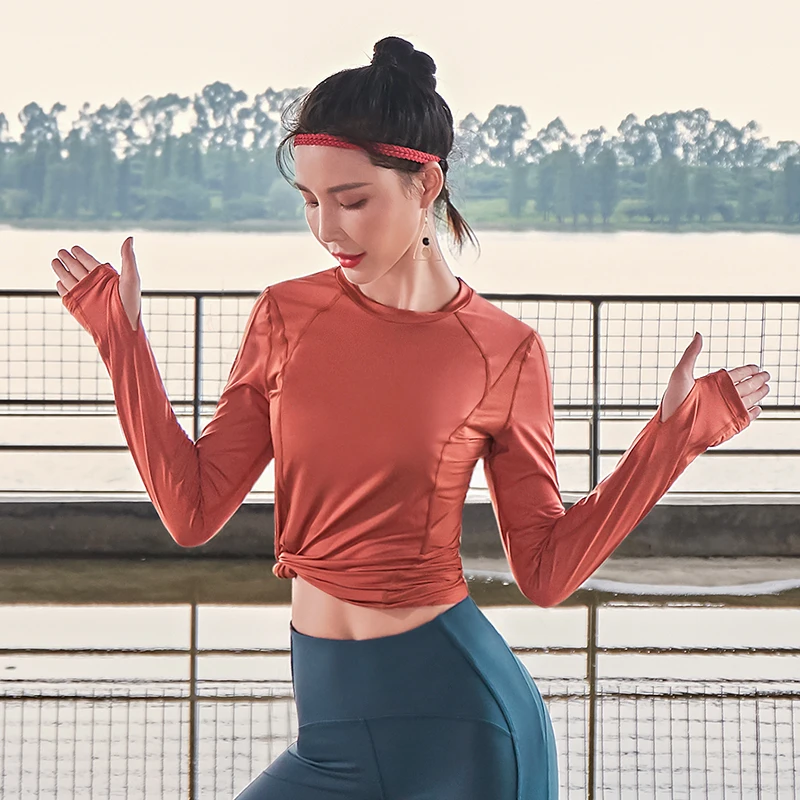 Женская быстросохнущая спортивная рубашка для йоги 2020 дышащие упражнения с