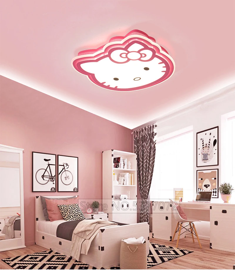 Pink Cartoon Cute Baby Girls Room Ceiling Light Princess Beautiful Kids Bedroom Ceiling Lamp Child Children Room Ceiling Light