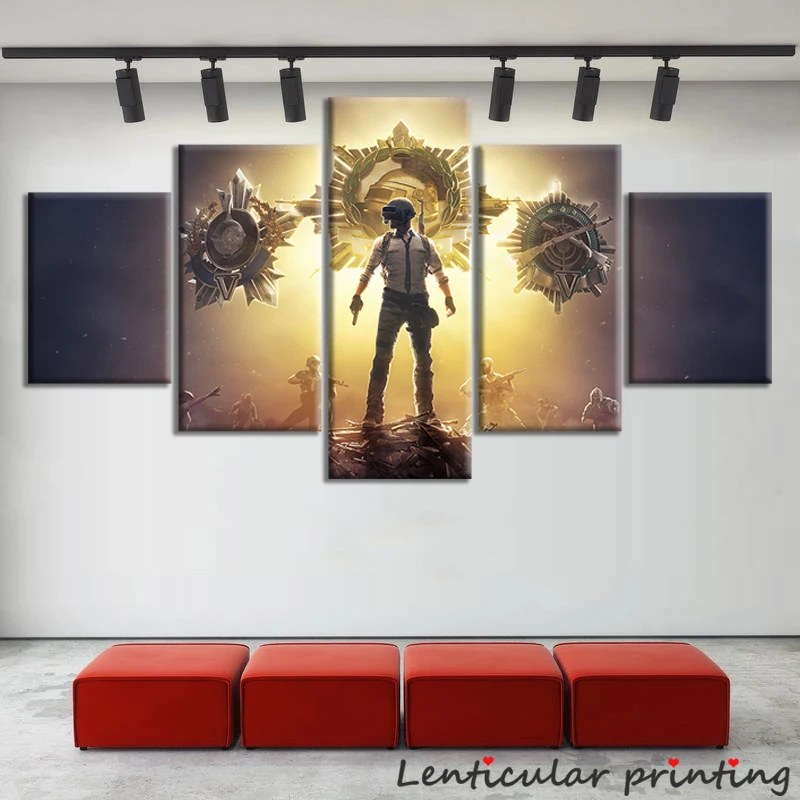 5 шт. Pubg мобильная игра Настенная картина звание игрока битва тема масляная