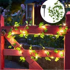 Уличная светодиодсветильник гирлянда с кленовыми листьями, уличная лампа на солнечной батарее, искусственные растения светильник ственское украшение для сада, елки, 10 м