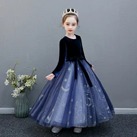 christmas clothes highend elegant kids dresses for girls party and wedding long sleeve princess dresses toddler star