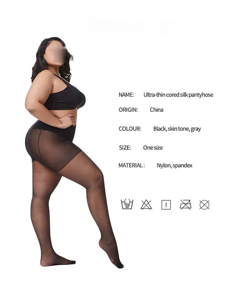 2 шт. ультра-тонкие колготки большой Размеры женские супер стрейч больших