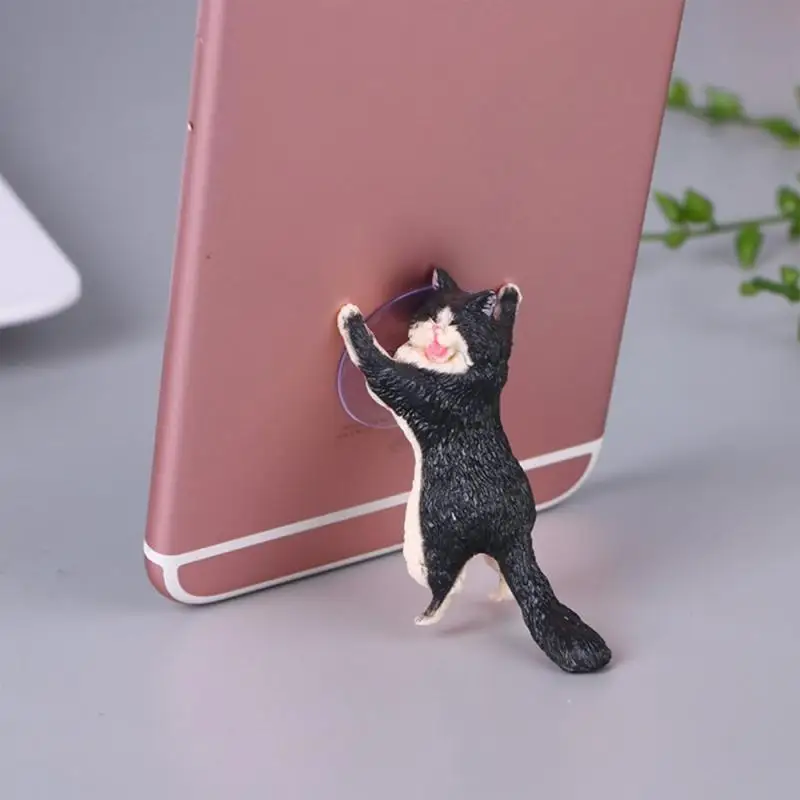 

Cute Standing Cat Sucker Finger Grip Mount Phone Bracket For Smart Cell Phone Holder Stands Desk Car Stand Mount Sucker 2021 Hot