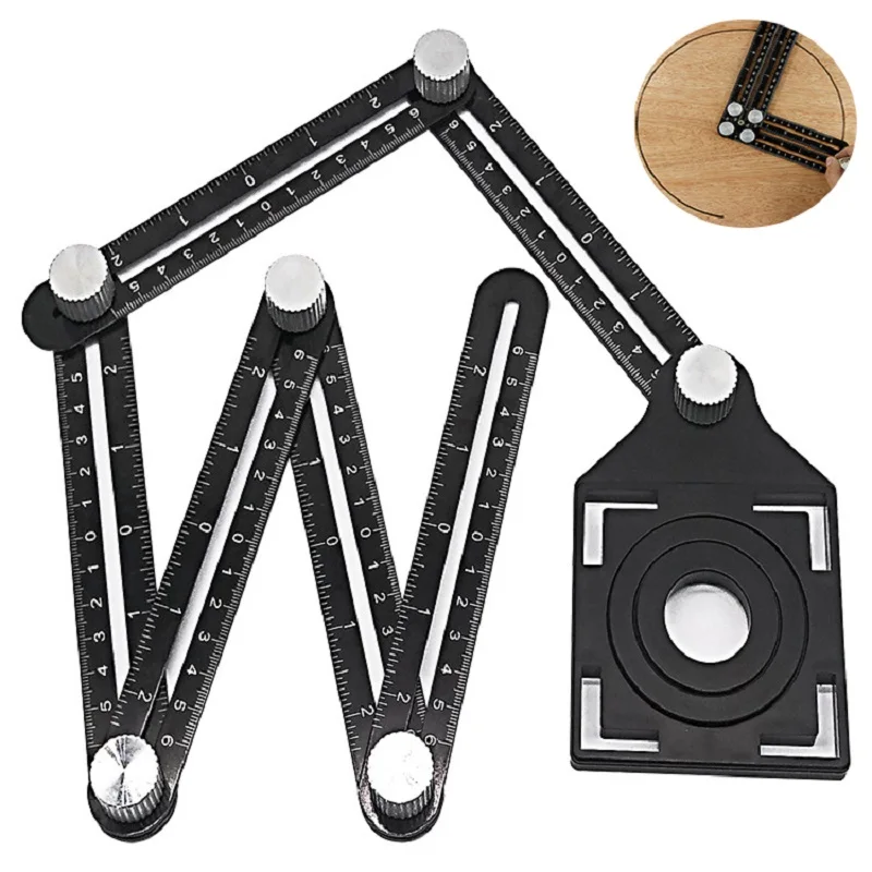 

Линейка угловая многофункциональная складная, инструмент для измерения углов, универсальный пробойник для плитки и стекла