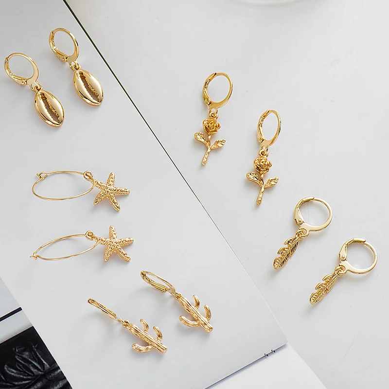 Wild & Free Новая роза серьги кольца цветок для женщин золотое ожерелье в виде морской