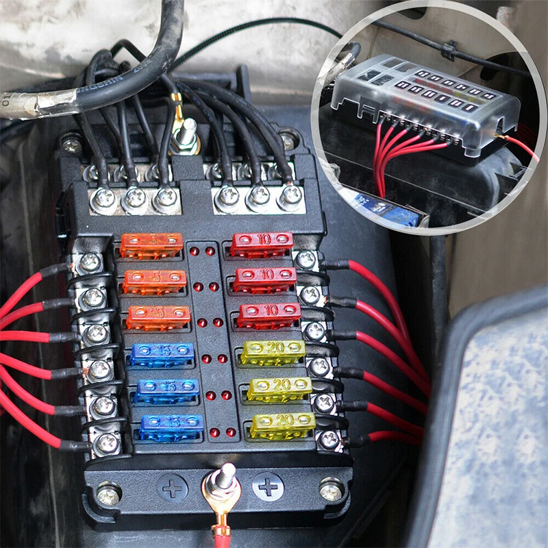 12 способ лезвие предохранителей блок держатель светодиодный индикатор 12V 32V Авто