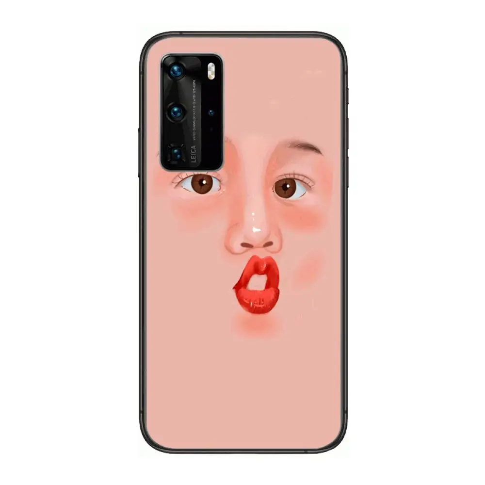 

Beautiful Phone Case For Huawei P 40 30 20 10 9 8 Lite E Pro Plus Black Etui Coque Painting Hoesjes comic fashion