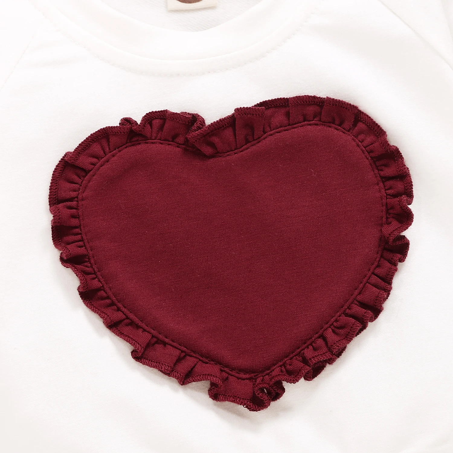 Baby Girl Spring Clothes Long Sleeve Ruffles Heart Top And Cute Pants Headband Toddler Girl Outfits Set 2021 Hot Sale Hoodies