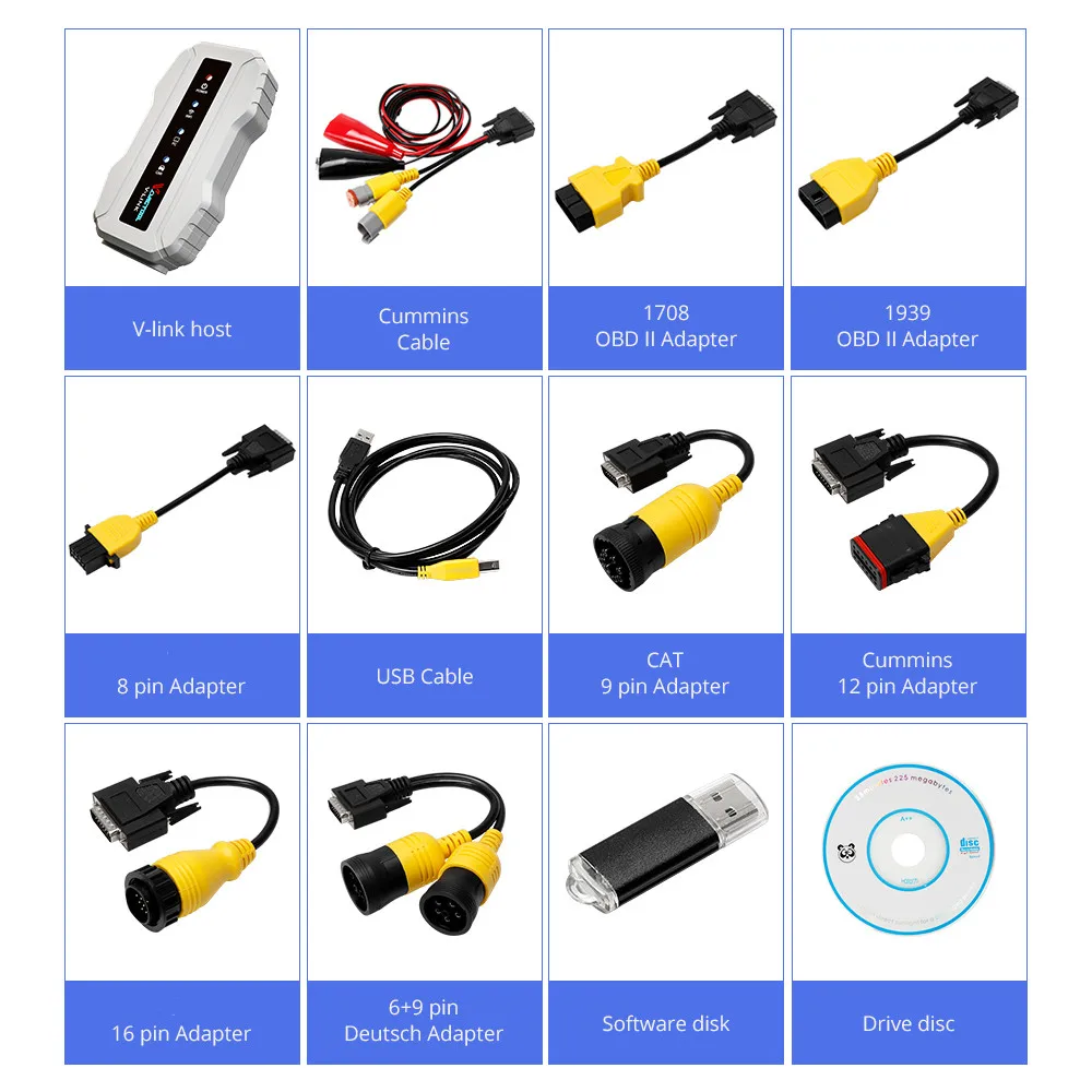 Для VOLVO Truck диагностический сканер VDIAGTOOL V LINK все установщики Wifi сверхмощный OBD2