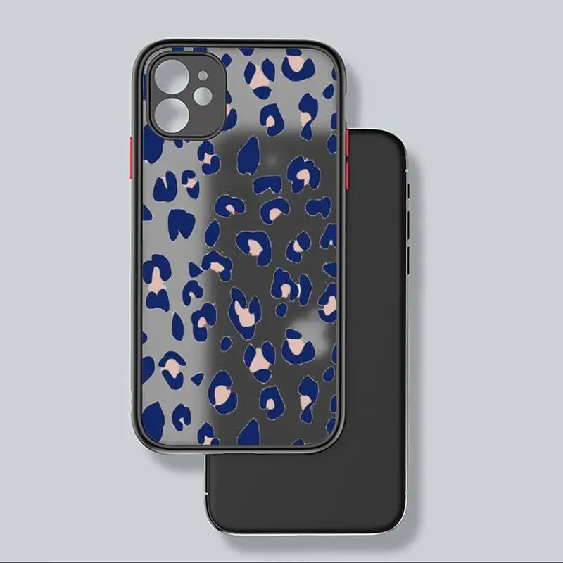 

Leopard Print Phone Case For iphone 12 11 8 7 plus mini x xs xr pro max matte transparent cover