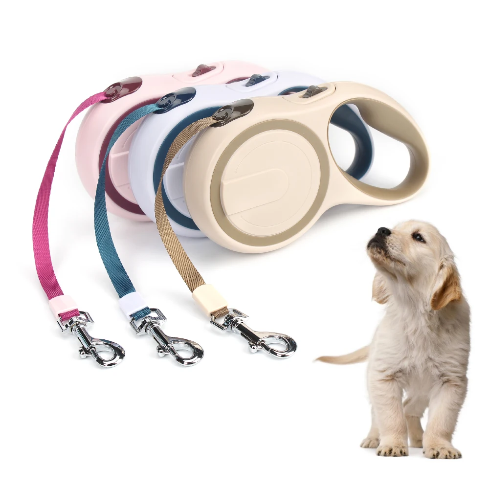 

Fashion 5M Retractable Dog Leash for Puppy Medium Large Dogs Easy Single Lock/Release Button and Ergonomic Handle Pet Supplies