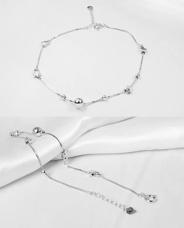 Женский ножной браслет со звездами модные браслеты из стерлингового серебра 925