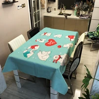 3d print cute bear heart tablecloth cartoon home polyester waterproof rectangular dinner desk table cloth picnic mat cover decor