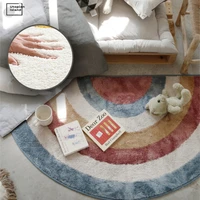 plush carpet modern living room semicircle room rugs fur mat for children baby rug rainbow fluffy carpet lounge rug red carpet
