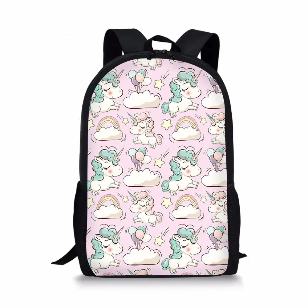 Прочный Школьный Рюкзак с милым принтом единорога для девочек, дорожная сумка с мультяшными рисунками для детей, подарок на день рождения, с...