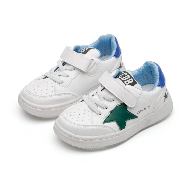 

2021 Spring Kids Girl Boy Shoes Casuals Hook&Loop Mixed Colors Shallow Round Toe Fashion Neutral Concise All-match Sneakers